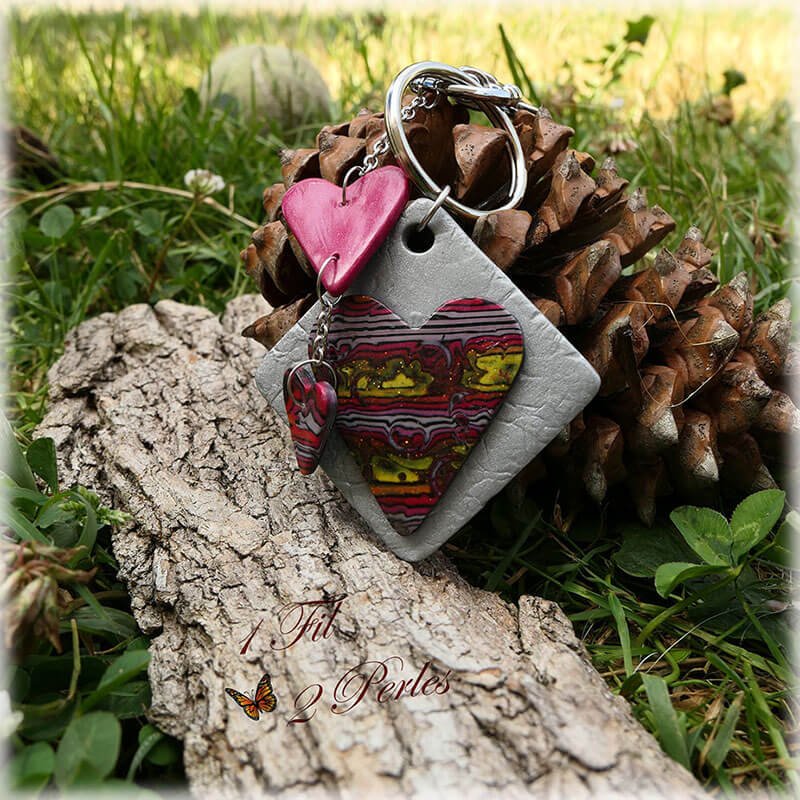 Bijou de sac coeur fait main