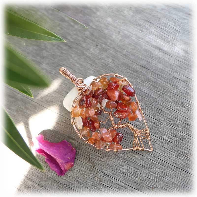 pendentif en pierre naturelle cornaline ou agate