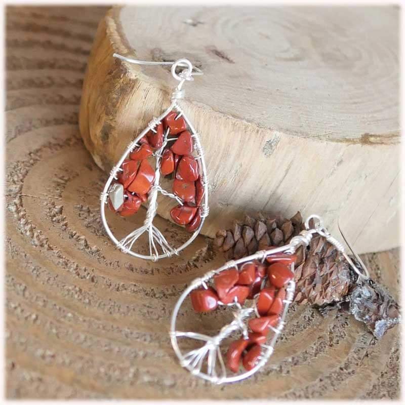 boucles d'oreilles artisanales pierres naturelles