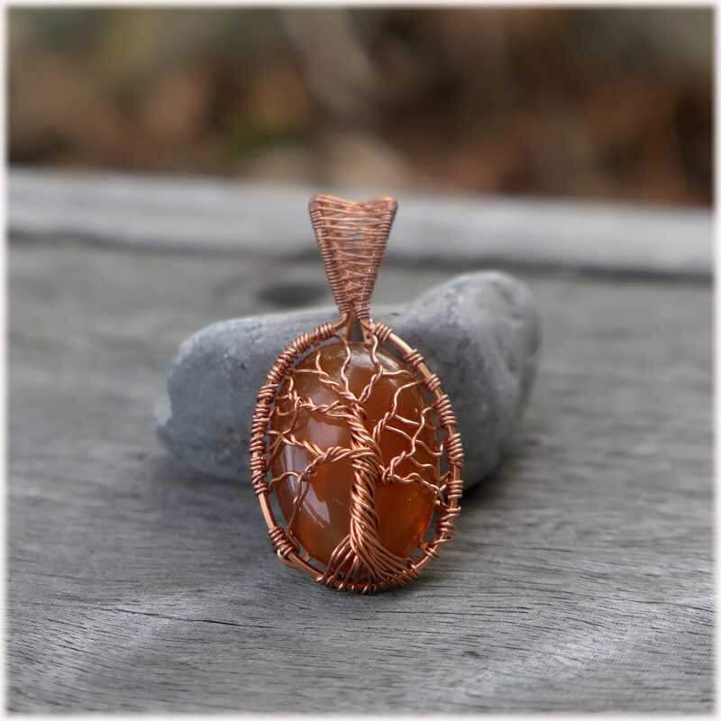 pendentif arbre de vie cornaline