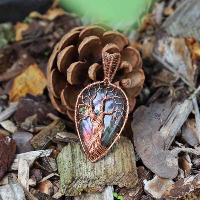 pendentif arbre de vie en labradorite